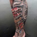 фото биомеханика тату на ноге 06.04.2019 №031 - biomechanics of a tattoo - tattoo-photo.ru