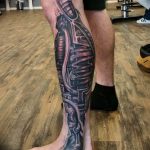 фото биомеханика тату на ноге 06.04.2019 №049 - biomechanics of a tattoo - tattoo-photo.ru