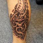 фото биомеханика тату на ноге 06.04.2019 №075 - biomechanics of a tattoo - tattoo-photo.ru