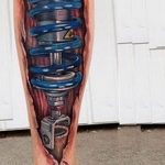 фото биомеханика тату на ноге 06.04.2019 №089 - biomechanics of a tattoo - tattoo-photo.ru