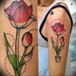 фото вариант тату цветок тюльпана 06.04.2019 №013 - tulip tattoo - tattoo-photo.ru