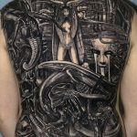 фото мужская тату биомеханика 06.04.2019 №008 - male tattoo biomechani - tattoo-photo.ru