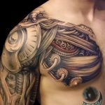 фото мужская тату биомеханика 06.04.2019 №016 - male tattoo biomechani - tattoo-photo.ru