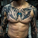 фото мужская тату биомеханика 06.04.2019 №026 - male tattoo biomechani - tattoo-photo.ru