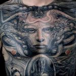 фото мужская тату биомеханика 06.04.2019 №027 - male tattoo biomechani - tattoo-photo.ru