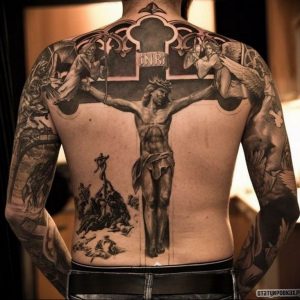 фото тату Распятие 01.05.2019 №003 - crucifix tattoo - tattoo-photo.ru