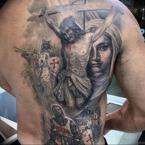 фото тату Распятие 01.05.2019 №042 - crucifix tattoo - tattoo-photo.ru