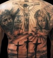 фото тату Распятие 01.05.2019 №056 — crucifix tattoo — tattoo-photo.ru