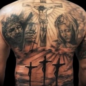 фото тату Распятие 01.05.2019 №056 - crucifix tattoo - tattoo-photo.ru