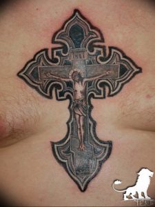 фото тату Распятие 01.05.2019 №063 - crucifix tattoo - tattoo-photo.ru