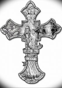 фото тату Распятие 01.05.2019 №095 - crucifix tattoo - tattoo-photo.ru