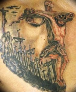 фото тату Распятие 01.05.2019 №096 - crucifix tattoo - tattoo-photo.ru