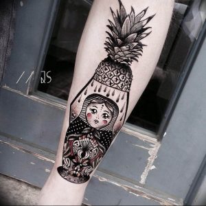 фото тату ананас 24.04.2019 №068 - tattoo pineapple - tattoo-photo.ru