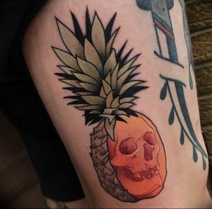 фото тату ананас 24.04.2019 №075 - tattoo pineapple - tattoo-photo.ru