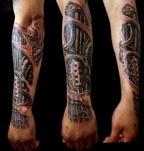 фото тату биомеханика 3д 06.04.2019 №090 - 3d biomechanics tattoo - tattoo-photo.ru