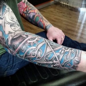 фото тату биомеханика 3д 06.04.2019 №110 - 3d biomechanics tattoo - tattoo-photo.ru