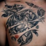фото тату биомеханика на груди 06.04.2019 №001 - chest biomechanics tatt - tattoo-photo.ru