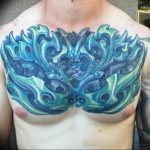 фото тату биомеханика на груди 06.04.2019 №037 - chest biomechanics tatt - tattoo-photo.ru