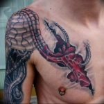 фото тату биомеханика на груди 06.04.2019 №040 - chest biomechanics tatt - tattoo-photo.ru