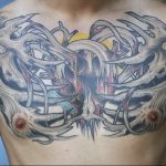 фото тату биомеханика на груди 06.04.2019 №042 - chest biomechanics tatt - tattoo-photo.ru