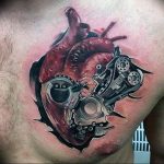 фото тату биомеханика на груди 06.04.2019 №046 - chest biomechanics tatt - tattoo-photo.ru