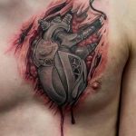 фото тату биомеханика на груди 06.04.2019 №057 - chest biomechanics tatt - tattoo-photo.ru