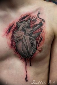 фото тату биомеханика на груди 06.04.2019 №057 - chest biomechanics tatt - tattoo-photo.ru