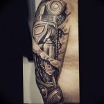 фото тату биомеханика на плече 06.04.2019 №004 - tattoo biomechaniс - tattoo-photo.ru