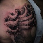 фото тату биомеханика на плече 06.04.2019 №025 - tattoo biomechaniс - tattoo-photo.ru