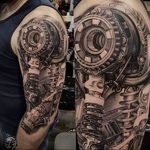 фото тату биомеханика на плече 06.04.2019 №037 - tattoo biomechaniс - tattoo-photo.ru