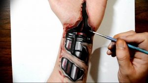 фото тату биомеханика на руке 06.04.2019 №021 - tattoo biomechanics on h - tattoo-photo.ru