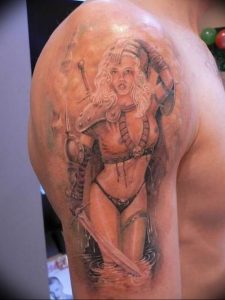 фото тату воин женщина амазонка 17.04.2019 №004 - tattoo woman warrior - tattoo-photo.ru