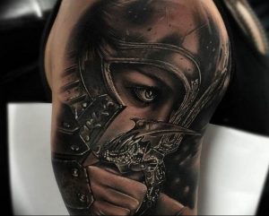фото тату воин женщина амазонка 17.04.2019 №038 - tattoo woman warrior - tattoo-photo.ru