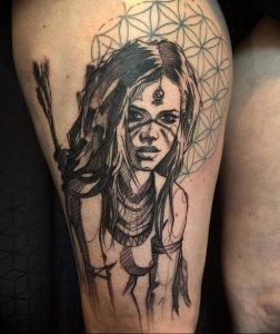 фото тату воин женщина амазонка 17.04.2019 №059 - tattoo woman warrior - tattoo-photo.ru