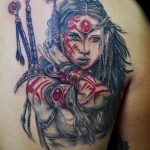 фото тату воин женщина амазонка 17.04.2019 №061 - tattoo woman warrior - tattoo-photo.ru