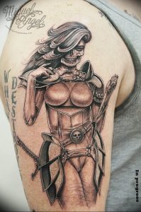 фото тату воин женщина амазонка 17.04.2019 №067 - tattoo woman warrior - tattoo-photo.ru