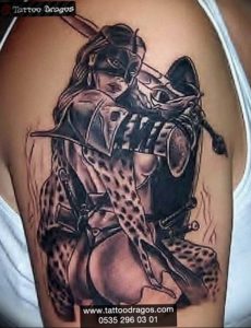 фото тату воин женщина амазонка 17.04.2019 №082 - tattoo woman warrior - tattoo-photo.ru