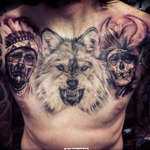 фото тату волчий оскал 01.05.2019 №003 - wolf grin tattoo - tattoo-photo.ru