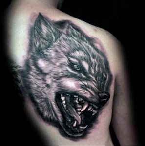 фото тату волчий оскал 01.05.2019 №019 - wolf grin tattoo - tattoo-photo.ru