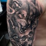 фото тату волчий оскал 01.05.2019 №021 - wolf grin tattoo - tattoo-photo.ru