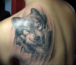 фото тату волчий оскал 01.05.2019 №026 - wolf grin tattoo - tattoo-photo.ru