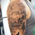 фото тату волчий оскал 01.05.2019 №038 - wolf grin tattoo - tattoo-photo.ru