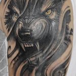 фото тату волчий оскал 01.05.2019 №044 - wolf grin tattoo - tattoo-photo.ru