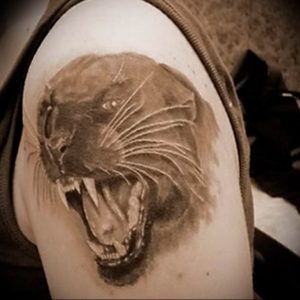 фото тату волчий оскал 01.05.2019 №051 - wolf grin tattoo - tattoo-photo.ru
