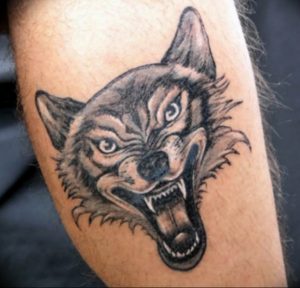 фото тату волчий оскал 01.05.2019 №060 - wolf grin tattoo - tattoo-photo.ru