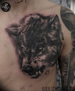 фото тату волчий оскал 01.05.2019 №061 - wolf grin tattoo - tattoo-photo.ru