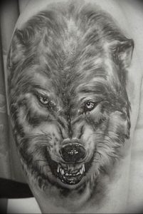 фото тату волчий оскал 01.05.2019 №072 - wolf grin tattoo - tattoo-photo.ru