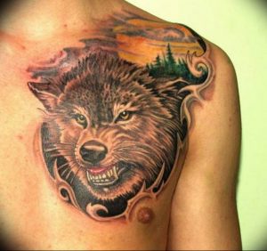 фото тату волчий оскал 01.05.2019 №098 - wolf grin tattoo - tattoo-photo.ru
