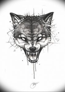 фото тату волчий оскал 01.05.2019 №103 - wolf grin tattoo - tattoo-photo.ru