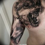 фото тату волчий оскал 01.05.2019 №114 - wolf grin tattoo - tattoo-photo.ru